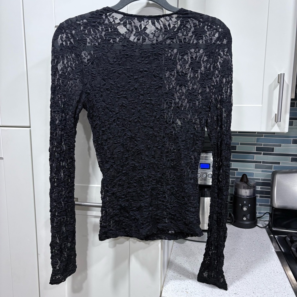 Zara sheer lace long sleeve top - Picture 8 of 8